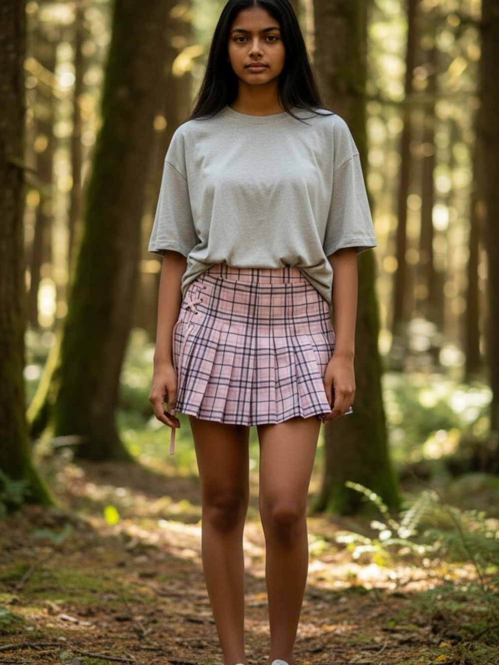 Forever 21 Pink Plaid Pleated Mini Skirt